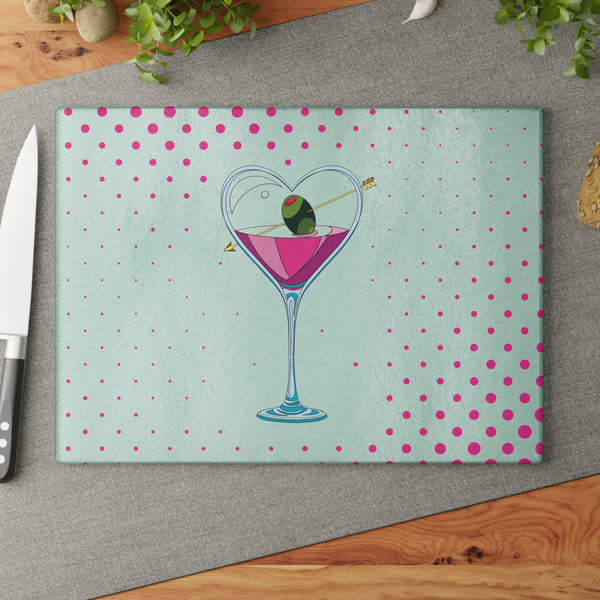 Love Cupids Martini Glass Cutting Board