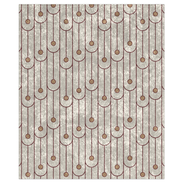 Red and White Art Deco Decorative Throw Blanket