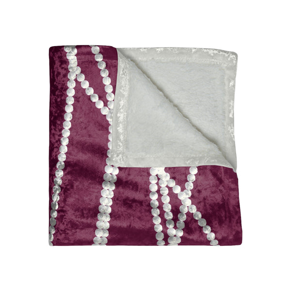 White and Pink Pearls Decorative Throw Blanket