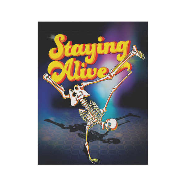 Skeleton Staying Alive Halloween Flag