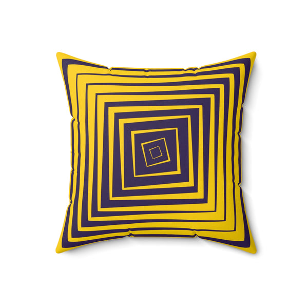 Yellow & Purple Reversible Retro Throw Pillow