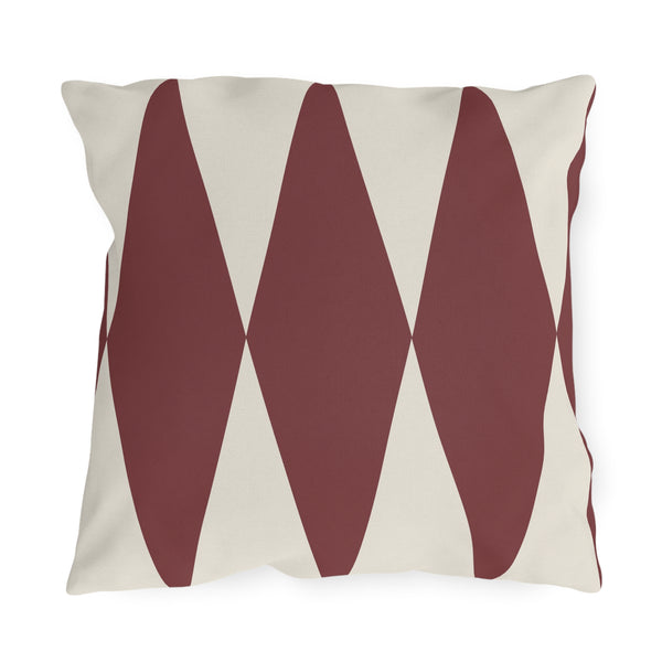 Red & White Diamonds Indoor Outdoor Throw Pillow
