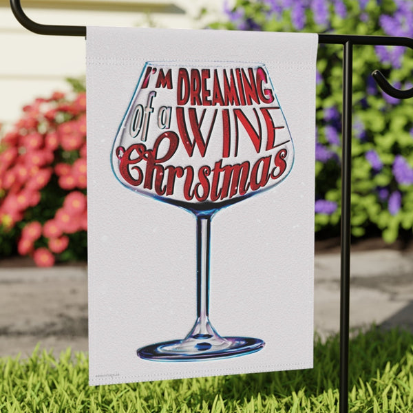Dreaming of a Wine Christmas Funny Christmas Flag