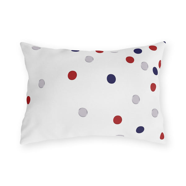 Patriotic Polka Dot Indoor Outdoor American Chic Accent Pillow
