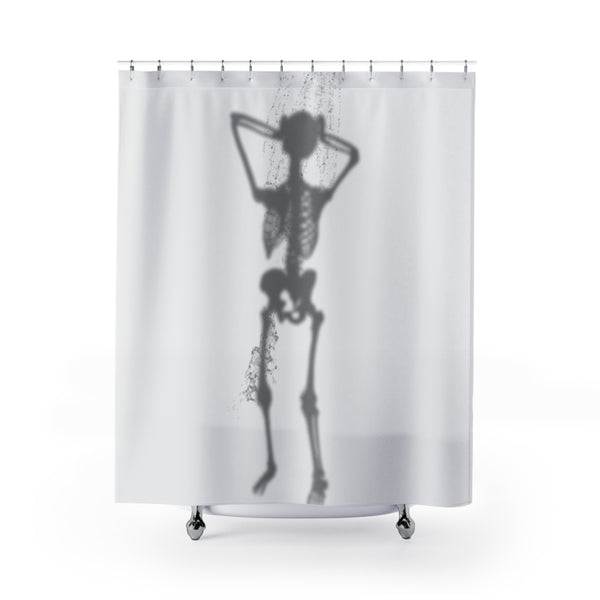 Showering Skeleton Funny Bath Shower Curtain