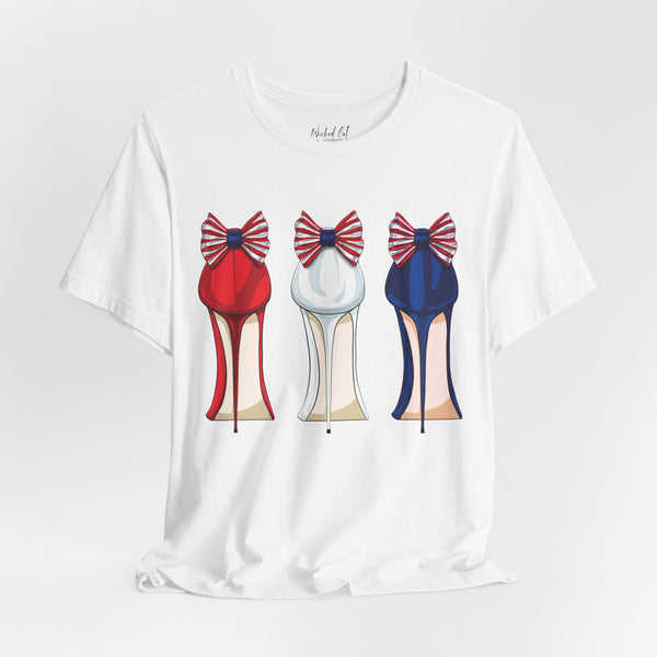 Red White and Blue Stilettos Patriotic Style T-Shirt