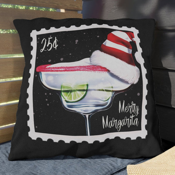 Merry margarita Christmas throw pillow outdoor decorations