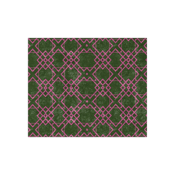 Holiday Throw Blanket Pink Green Geometric