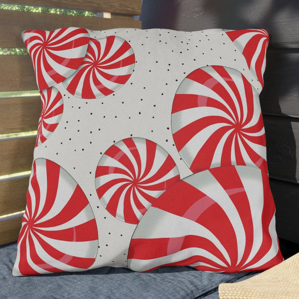 Peppermint Candy Cane Throw Pillow