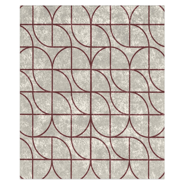 Red and White Art Deco Decorative Throw Blanket