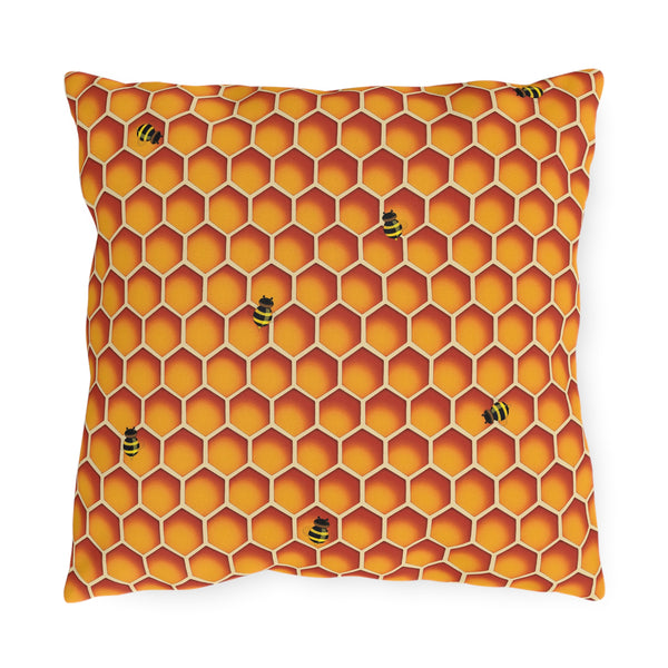 Honeycomb Bees Indoor Outdoor Accent Pillow Spring Patio Decor