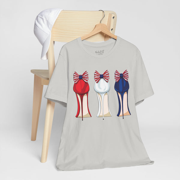 Red White and Blue Stilettos Patriotic Style T-Shirt