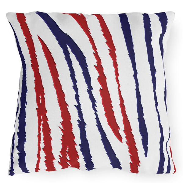 Red White Blue Animal Print Indoor Outdoor Patriotic Accent Pillow