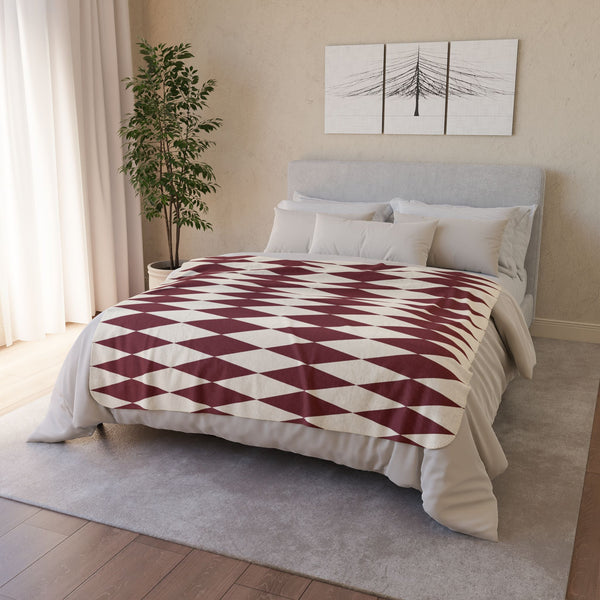 Red & Cream Home Gift Plush Sherpa Throw Blanket