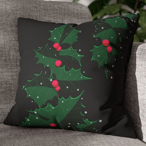 Christmas Ivy & Berry Pillow Cover Decorative Holiday Pillow