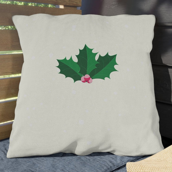 Pastel ivy Christmas throw pillow outdoor decor