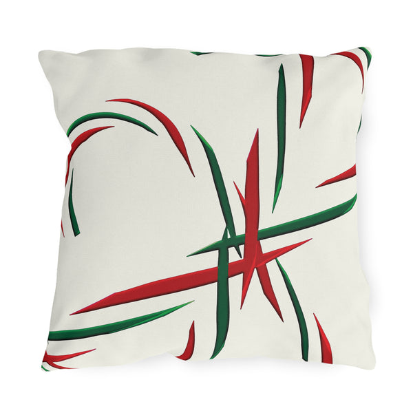 Candy Canes Indoor Outdoor Christmas Throw Pillow