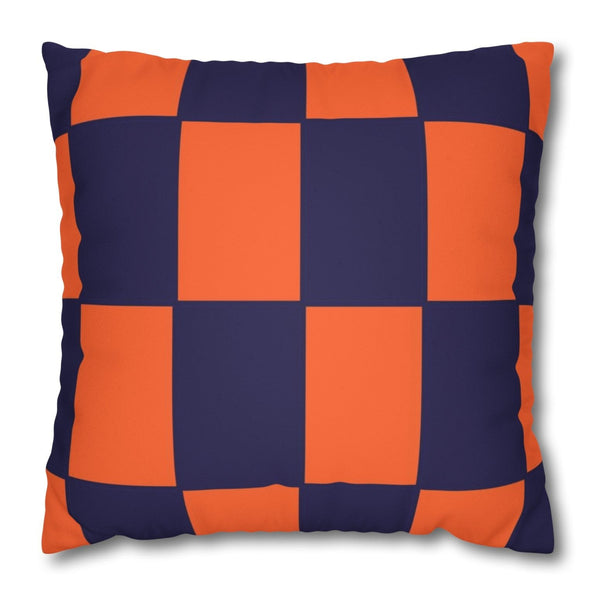 Orange & Purple Checkered Soft Pillow Cover