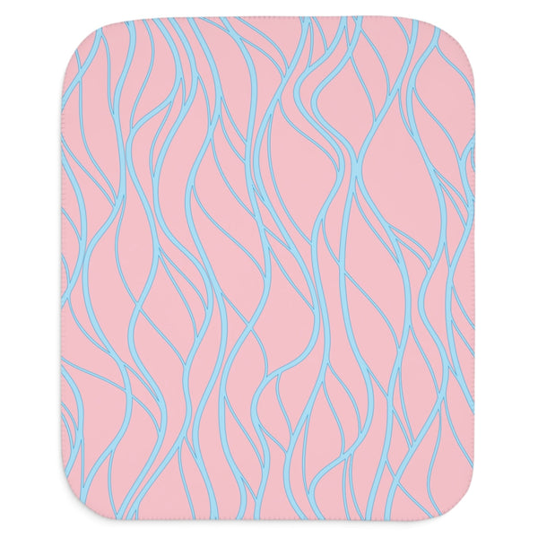 wavy stripes pink and blue stylish sherpa baby blanket