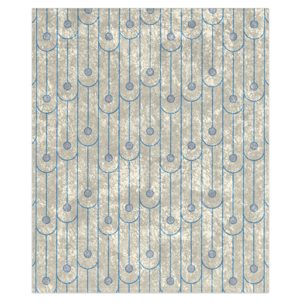Blue and White Art Deco Decorative Throw Blanket
