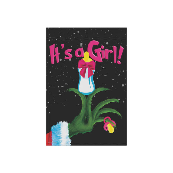 Grinch Baby Announcement Flag - Cute Holiday Yard Decoration | Weatherproof