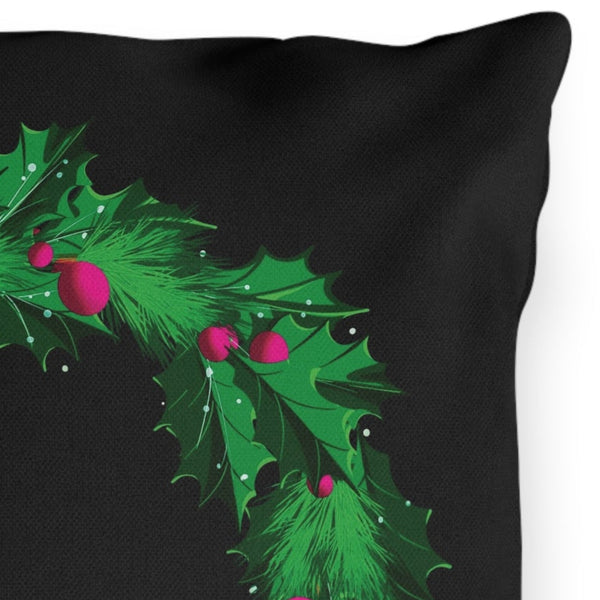 Holiday Wreath Pillow Outdoor Throw Pillow