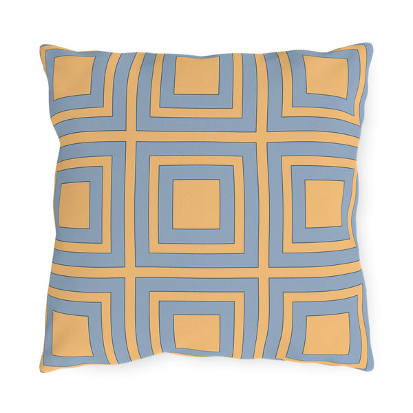 Yellow & Blue Modern Indoor Outdoor Throw Pillow