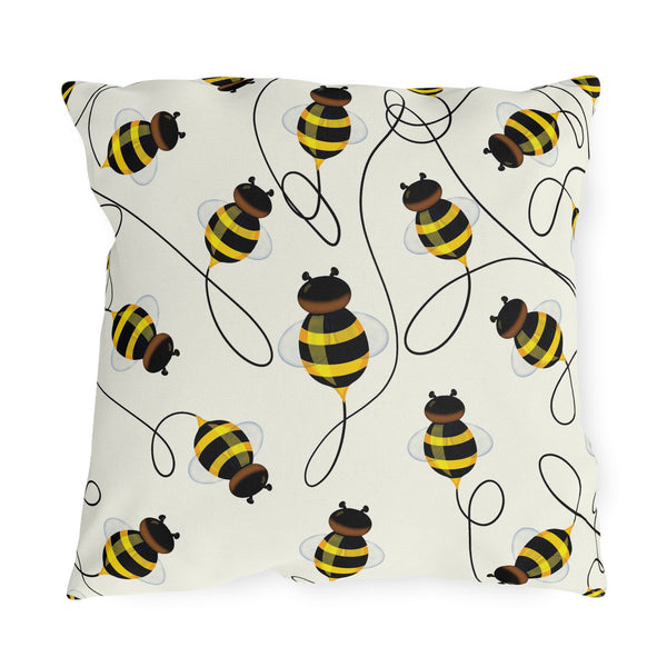 Buzzing Bees Indoor Outdoor Spring Accent Pillow