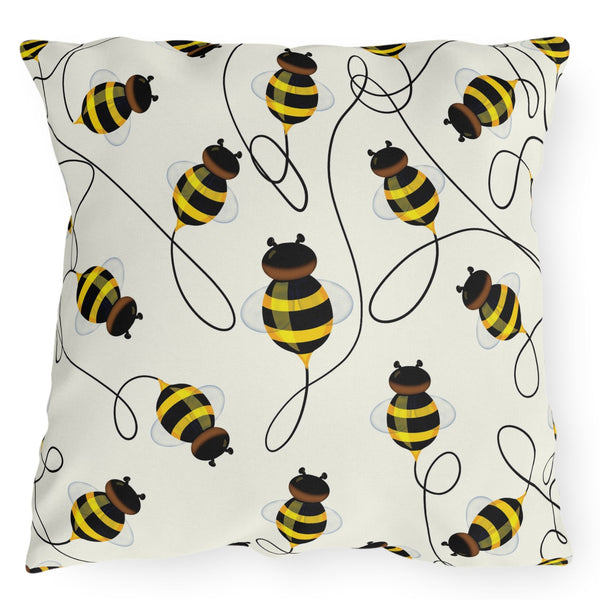 Buzzing Bees Indoor Outdoor Spring Accent Pillow