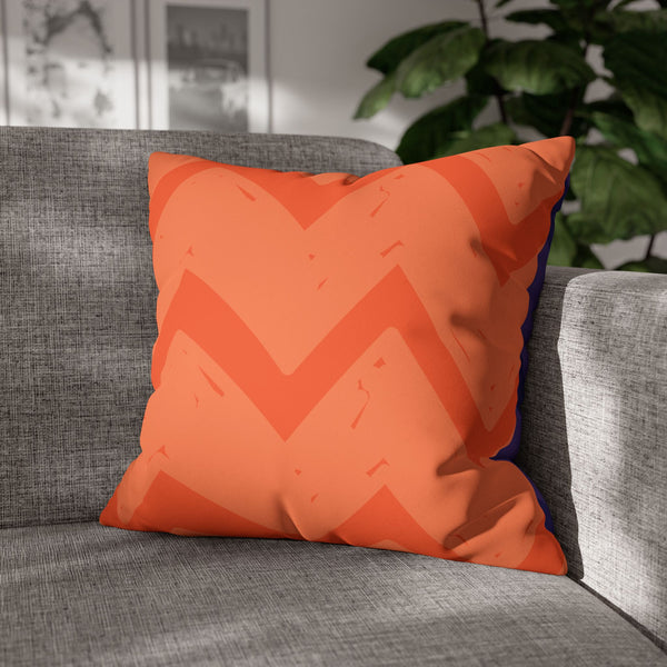 Vibrant Orange & Purple Reversible Faux Suede Pillow Cover