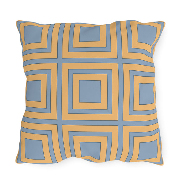 Yellow & Blue Modern Indoor Outdoor Throw Pillow