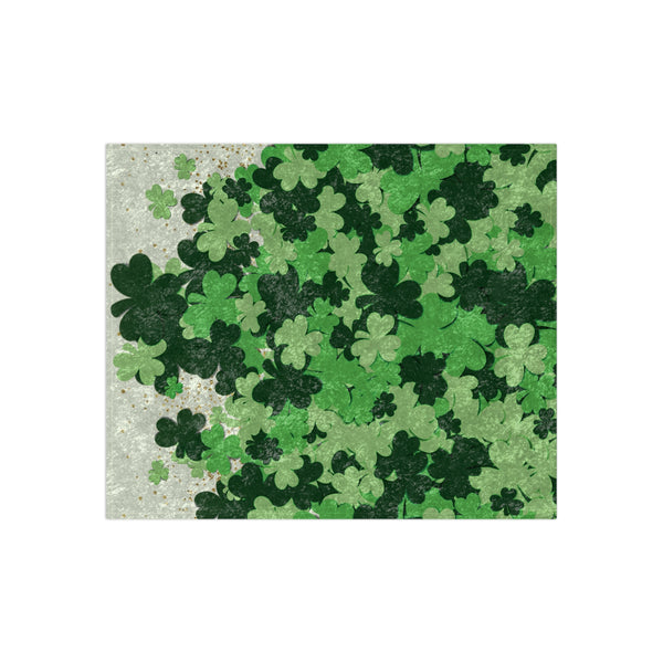 Falling Shamrocks Green Decorative Throw Blanket