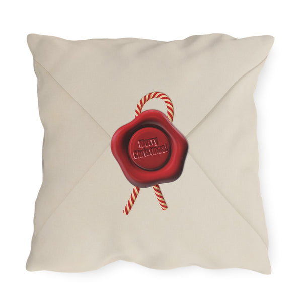 Reversible Holiday Pillow Santa Mail Outdoor Decor