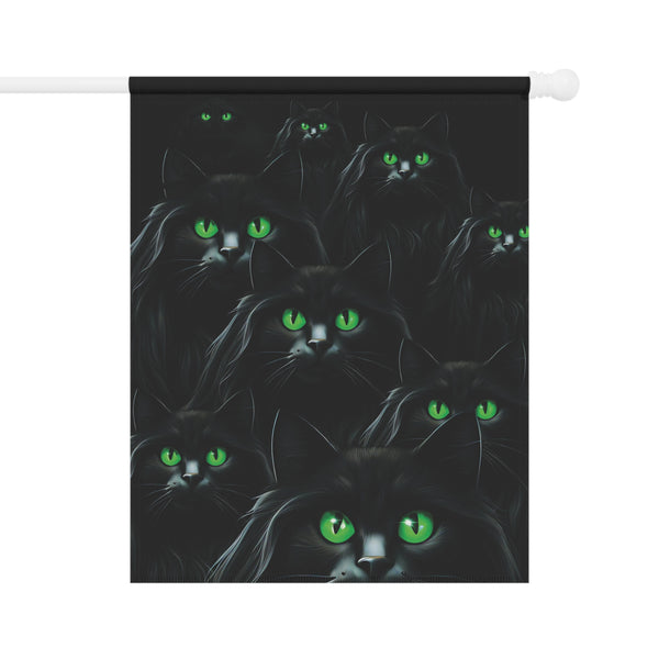 Black Cats Eyes Halloween Garden Flag