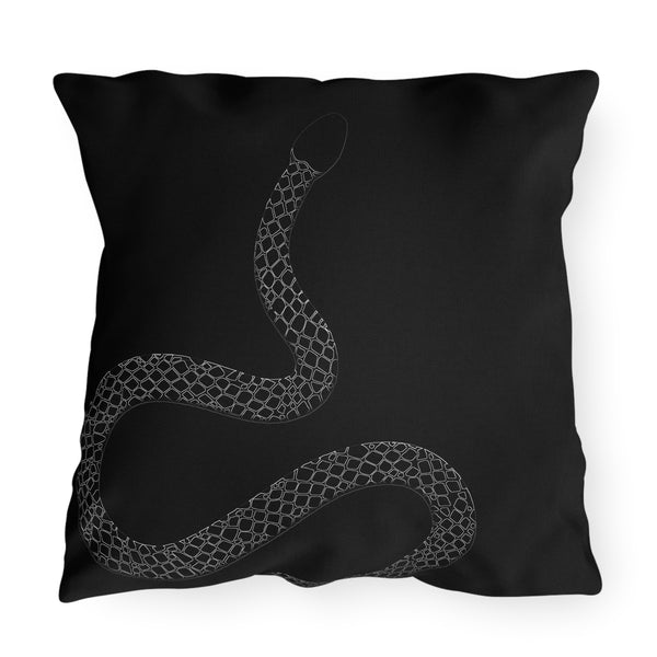 Snakeskin Black Indoor Outdoor Throw Pillow
