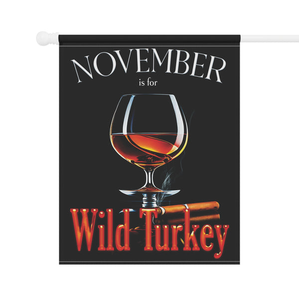 November Wild Turkey Thanksgiving Holiday Yard Flag