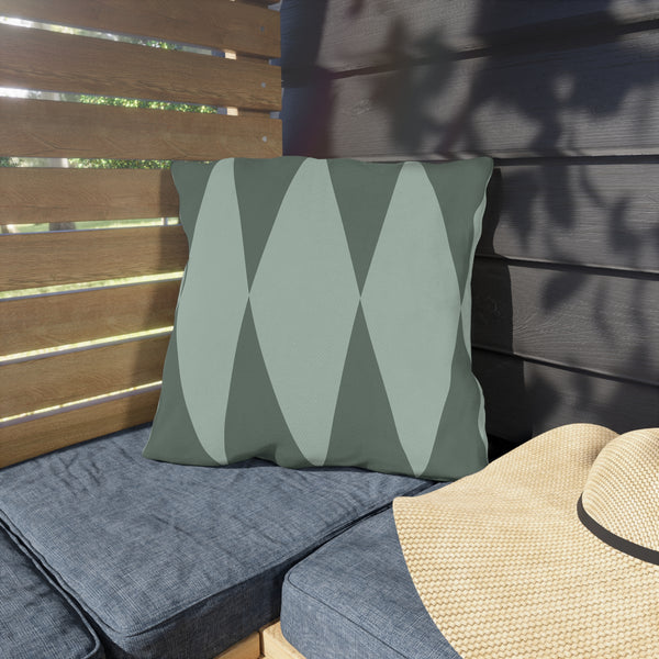 Green Diamond Indoor Outdoor Throw Pillow