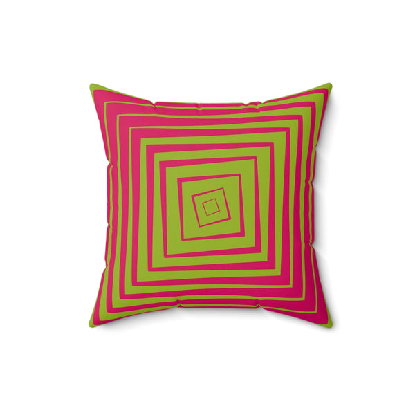 Pink & Green Reversible Retro Throw Pillow