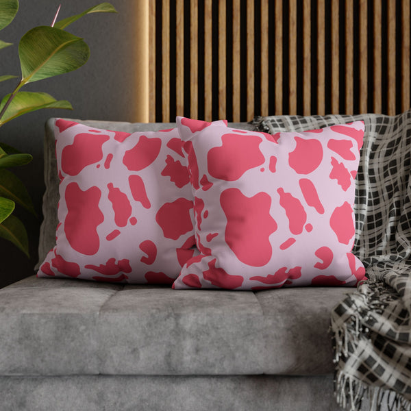 Pink Animal Cow Print Soft Throw Pillow Cover
