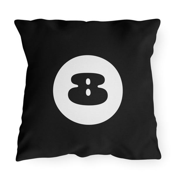 Black 8 Ball Indoor Outdoor Throw Pillow