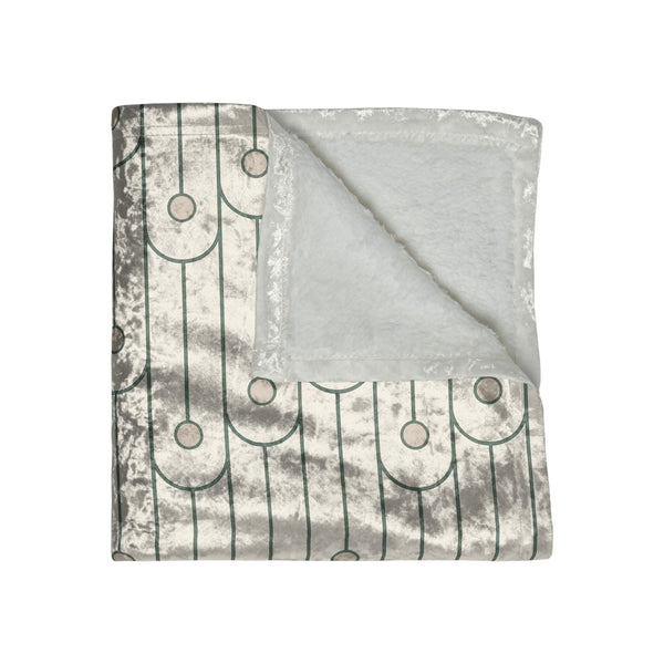 Green and White Art Deco Decorative Throw Blanket