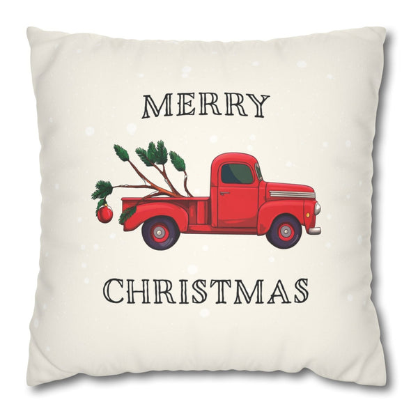 red truck christmas decor pillow cover