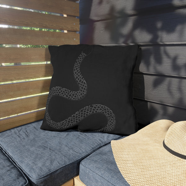 Snakeskin Black Indoor Outdoor Throw Pillow