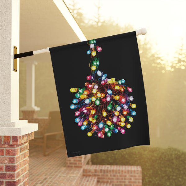 Tangled Lights Funny Christmas Flag