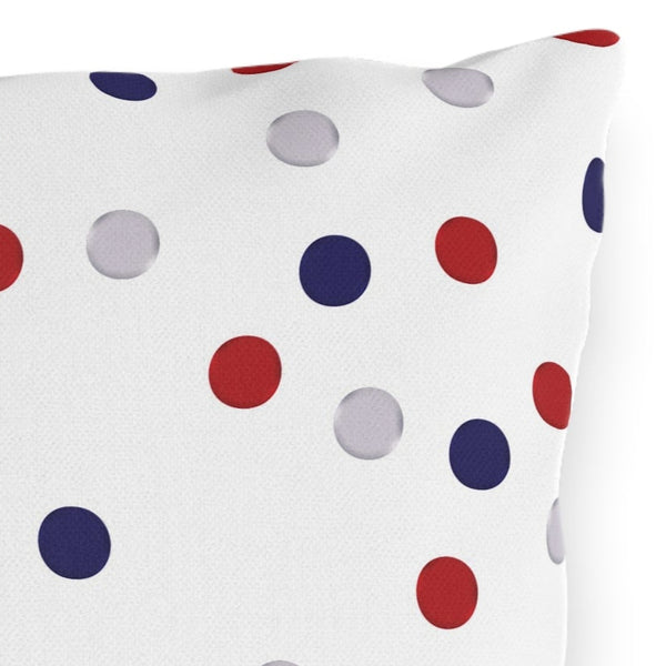 Patriotic Polka Dot Indoor Outdoor American Chic Accent Pillow