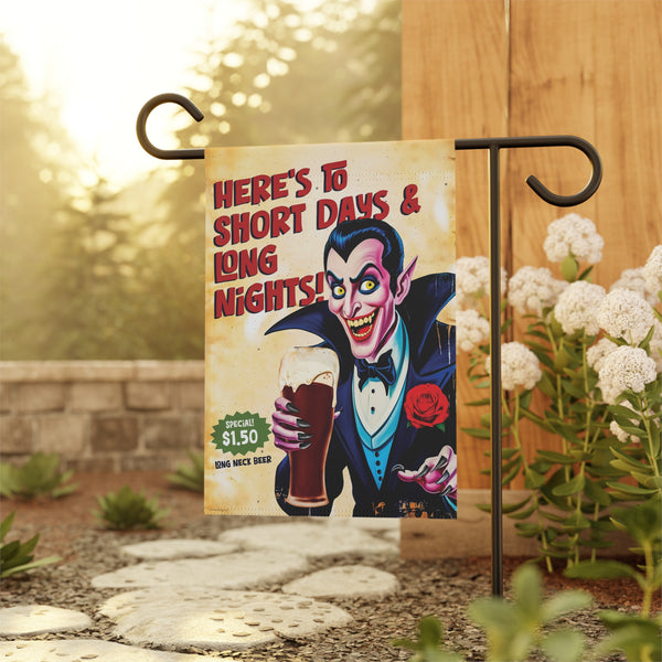 Drinking Dracula Vintage Retro Halloween Yard Flag