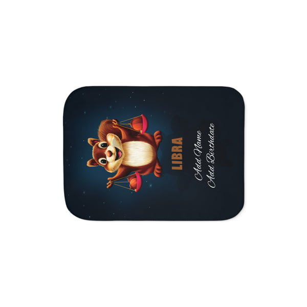 Personalized Libra Zodiac Sherpa Baby Blanket