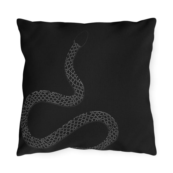 Snakeskin Black Indoor Outdoor Throw Pillow