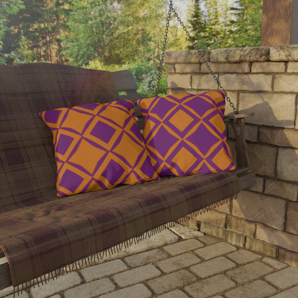 Orange & Purple Reversible Indoor Outdoor Pillow
