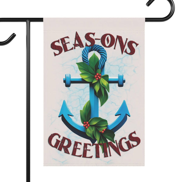 seasons greetings nautical yard flag